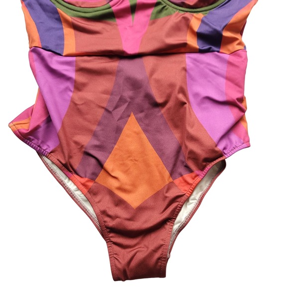 Farm Rio Geo One-Piece Swimsuit, Size Small - Picture 6 of 10